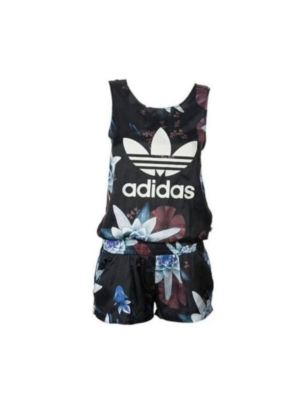 Adidas Originals Lotus Print Sleeveless Romper Jumpsuit Shorts Playsuit Small 6